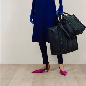 Balenciaga knife sling back mules SATIN FUCHISIA (New)